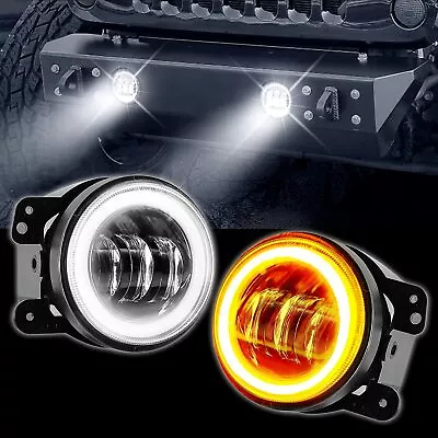 Pair 4'' Inch 40W LED Fog Lights Passing Lamps For Jeep Wrangler JK TJ 2007-2017 • $57.99