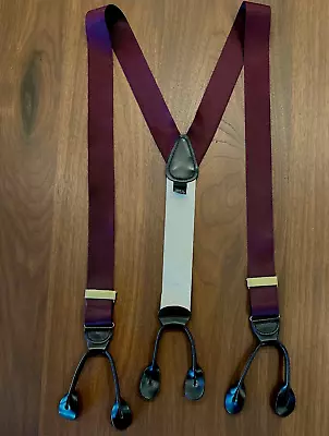 Vintage Jos. A Banks Burgundy Suspenders Braces • $29.99