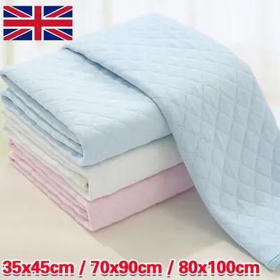 Reusable Washable Absorbent Incontinence Bed Pads Sheet Mattress Protector S M L • £6.89