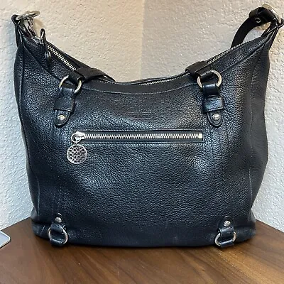 COACH Alexandra Pebble Leather Black Shoulder  Crossbody Tote Bag  Large F17566 • $39.88