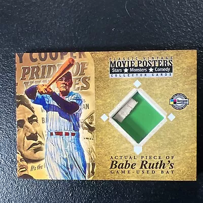 Babe Ruth Game Used Bat Card 2009 Movie Posters Pride Of The Yankees Breygent Ny • $80