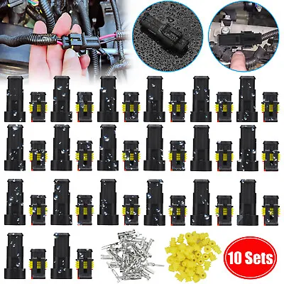 20X 2 Pin Way Plug Car Waterproof Electrical Connector Wire Cable Automotive US • $8.98