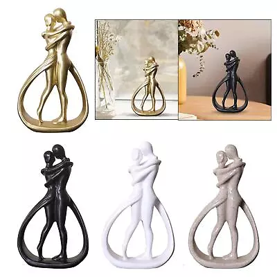 Resin Couple Statue Lovers Sculpture Desktop Ornament For Bedroom Living Room • £7.46