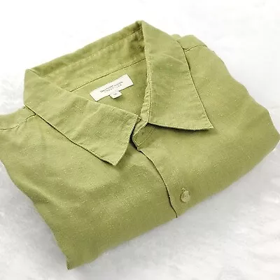 British India Mens Short Sleeve Embroidered Green Shirt Size 3L • $24.99