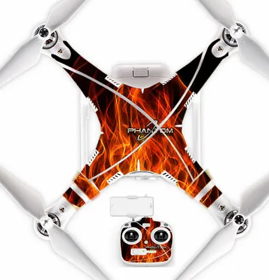 $37.29 • Buy Ultradecal DJI Phantom 3 Standard Body Decal Skin Wrap Orange Fire Flames