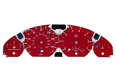 BMW E46 M-Style M3 Red 140 240 Dash Instrument Cluster Gauge Faces Replacement • $79