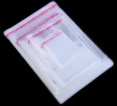 100 Pcs Resealable Poly Bags Transparent OPP Bag Plastic Bags Self Adhesive Seal • $7.88
