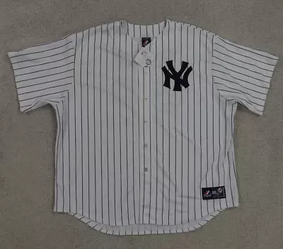 Majestic NY Yankees Jersey Men's XXXL Mariano Rivera #42 Pinstripe Stitched NEW • $84.99