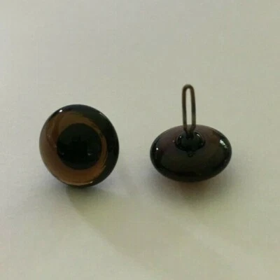£2.95 • Buy Glass Eyes Dark Smoked Topaz British 5 Pairs 8mm Straight Loop Teddy Bears Dolls