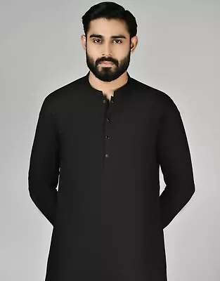 New Mens Junaid Jamshed J. Kameez Shalwar Large Black Eid Party Wedding • £34.99