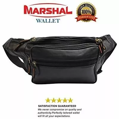 Fanny Pack Outdoor Travel Leather Fanny Pack Leather Large Size 7 Pockets Waist • $15.99