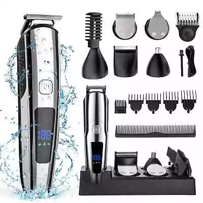 Men's Hair Beard & Grooming Kit All-In-One Waterproof & Cordless W/Storage Dock • $45.23