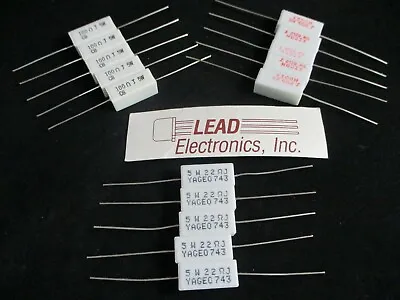 Qty5 RESISTOR 5-WATT AXIAL LEADS CEMENT FILLED OHMS CHOICE VALUE • $8.40