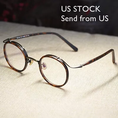 Retro Round Men's Eyeglasses Frame John Lennon Women Dark Tortoise Round Glasses • $25.29