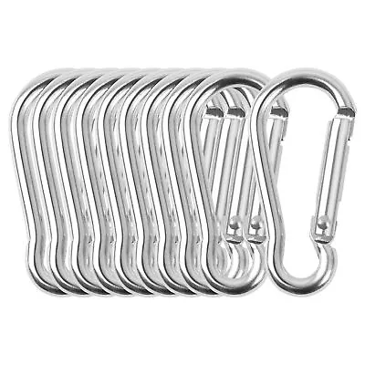 10 PCS Mini Aluminum Carabiner Camping Spring Key Chain Clip Hook Silver • $9.29