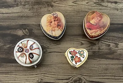 4 Assorted Vintage Pill Boxes  • $29