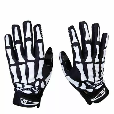 Biker Cycling Motorcycle Mechanics Racing Goth Full Finger Skeleton Bone Gloves  • $11.50