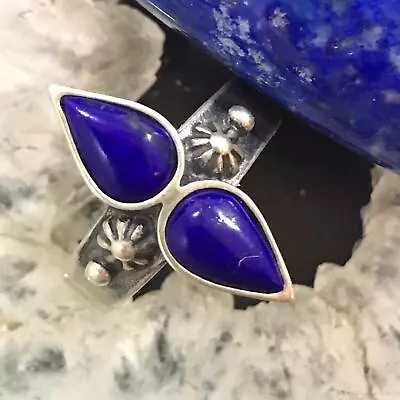 Carolyn Pollack Sterling Silver 2 Pear Lapis Lazuli Ring Size 10 For Women • $82.50
