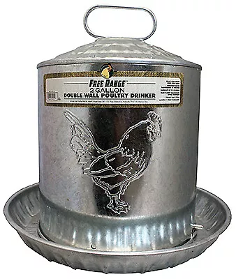 Poultry Drinker Double-Wall Galvanized Steel 2-Gal. -1000263 • $121.64