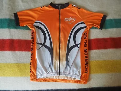 VERGE MS Tour 2007 Full Zip Orange Road Cycling Biking Jersey Mens S EUC • $19.95