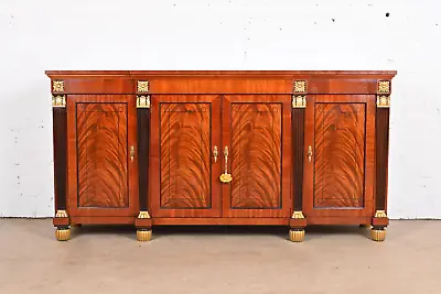 Baker Furniture French Empire Flame Mahogany Sideboard Or Bar Cabinet • $4995