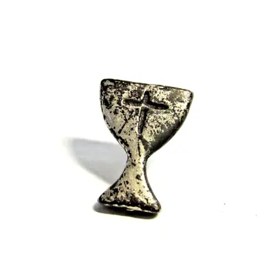 Antique / Vintage Catholic Goblet Cup  With Cross Tiny Pin • $12.50