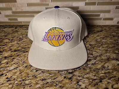 Los Angeles Lakers Snapback Hat Cap Basketball Mitchell & Ness Adjustable White  • $29.66