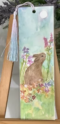 Bookmark Page Marker Bunny Rabbit Laminated By Kenna 6 X 20cm Multi Col Tassel • $10.95