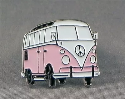 Brand New Volkswagen Camper Van Vw Pink Pin Badge Vehicle Tie Pin Badge Metal • £2.15