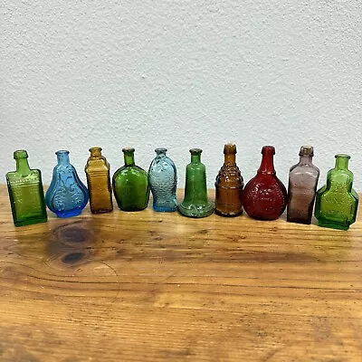 Lot 10 Vintage Wheaton Miniature Glass Bottles Ben Franklin Liberty Bell Fish • $42.70