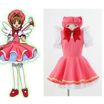 Sakura Kinomoto Sakura Cosplay Fight Costume Magical Pink Dress • $20.83