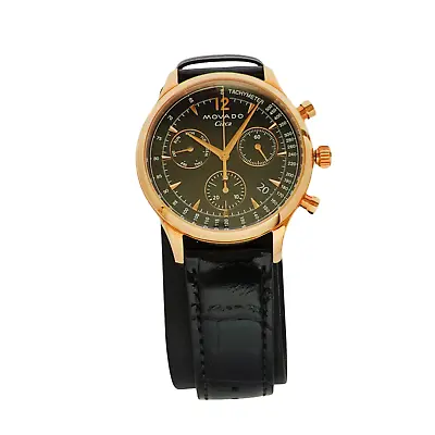 Movado Heritage Series Circa Quartz Chronograph Men's Watch Rose Gold 3650109 • $497.50