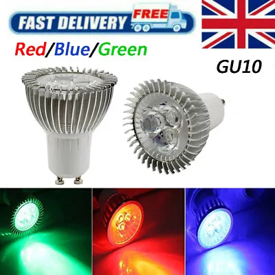 £7.99 • Buy 2/4/10 X Spot Light Bulbs GU10 LED Spotlight Red/Blue/Green/Yelllow Down Light