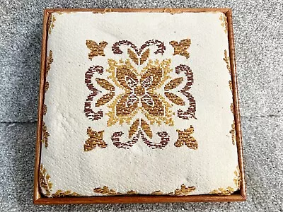 Antique Carved Needlepoint Coveredsmall Foot Stool • $23.42