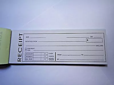 Carbonless Cash Money Rent Receipt Record Book 2 Part 50 Sets Duplicate Copy  • $6.47