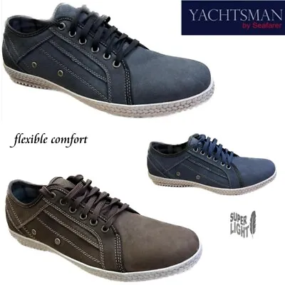 Mens Seafarer Leather Lace Up Driving Smart Casual Shoes Fashion Trainers Sizes • £16.95