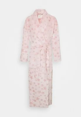 LADIES EX Marks & Spencer PINK STAR CARVED DRESSING GOWN SOFT WINTER NIGHTWEAR • £16.99