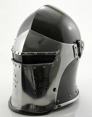Deluxe Super Medieval Barbute Helmet Barbuta Closed Armour Knight Helmet// • £58.99