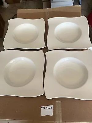 Villeroy & Boch New Wave Pattern 9.5” Rim Soup Bowls X 4 NWT • $75.20