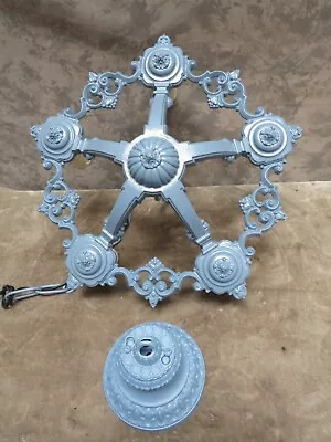 Vintage RIDDLE Hanging Candlestick Chandelier Ceiling Lamp Light 5 Fixture • $145