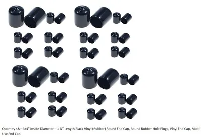 3/4  Black Vinyl (Rubber) Round End Cap Round Rubber Hole Plugs Vinyl End Cap • $16