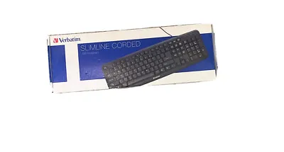 Verbatim Slimline Corded Usb Keyboard - Black - Cable Connectivity - Usb 2.0 • $25.80