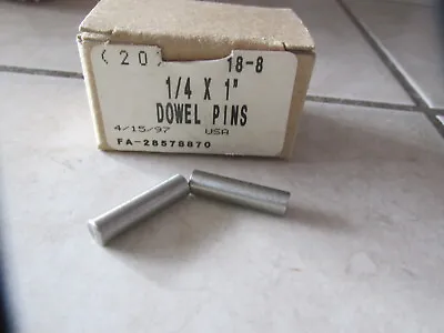 DOWEL PIN STEEL PLAIN (20) 1/4 X 1  New In The Box • $9.95