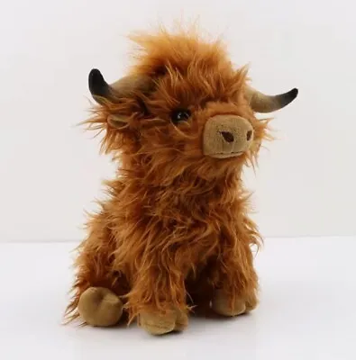 Tactile Miniature Brown Cow Plush Animal Teddy • $19.54