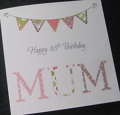 Personalised Handmade Mum Birthday Card 50th 60th 65th 70th 75th 80th 85th 90th • £2.95