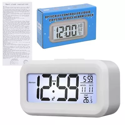 LCD Display Battery Operated Digital Desk Alarm Clock Backlight Bedside Calendar • $10.99