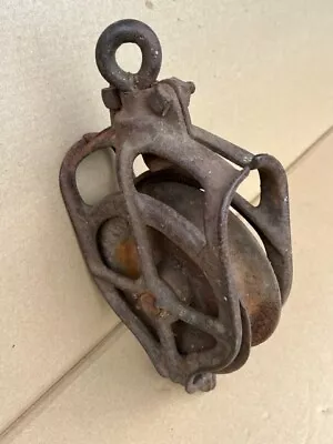 Antique Metal Pulley Ship Tackle Mining Farm Barn Equipment Tool • $25