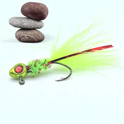 BloodTreuse  - Hand Tied Crappie Jig 3D Eyes • $3