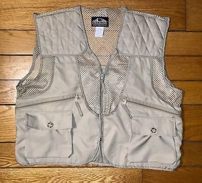 Fieldline Vest Mens XL Khaki Fishing Mesh Pocket Shooting Trap Hunting • $12.50