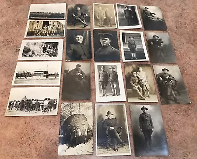 Post Cards WW1 Military Portraits Uniforms Army RPPC Unposted 20/lot B & W • $75
